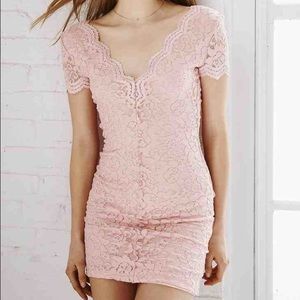 kimchi blue light pink lace bodycon dress